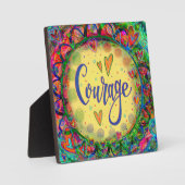 Plaque Photo Courage Motivationnel Joli BoHo Inspirivity (Recto)