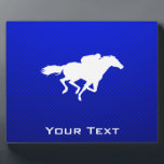 Plaque Photo Course de chevaux bleus<br><div class="desc">Vous allez adorer ce cool bleu cheval course équestre chevaux de course jockey design. Idéal pour les cadeaux ! Disponible sur les tee - shirts, les boîtiers de smartphones, les mousepads, les porte - clés, les affiches, les cartes, les couvertures électroniques, les manches d'ordinateur portable / carnet, les casquettes, les...</div>