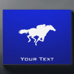 Plaque Photo Course de chevaux bleus<br><div class="desc">Vous allez adorer ce cool bleu cheval course équestre chevaux de course jockey design. Idéal pour les cadeaux ! Disponible sur les tee - shirts, les boîtiers de smartphones, les mousepads, les porte - clés, les affiches, les cartes, les couvertures électroniques, les manches d'ordinateur portable / carnet, les casquettes, les...</div>
