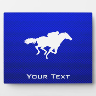 Plaque Photo Course de chevaux bleus