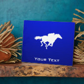 Plaque Photo Course de chevaux bleus (Côté)