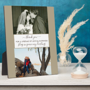 Plaque Photo Coutume de Souvenir 2 Photo Beige Marron