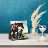 Plaque Photo Cowboy Priant Le Rosaire (Insitu)