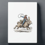 Plaque Photo Cowboy Riding Easter Bunny Western Howdy Easter Fu<br><div class="desc">Cowboy Riding Easter Bunny Western Howdy Easter Funny T-Shirt</div>