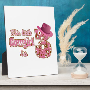 Plaque Photo Cowgirl 3e anniversaire