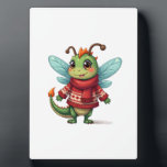Plaque Photo Cozy Christmas Dragonfly<br><div class="desc">Cozy Christmas Dragonfly</div>