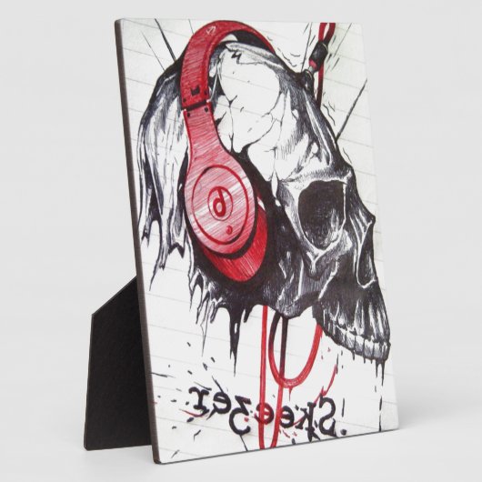 Plaque Photo Crâne avec conception casque (Côté)