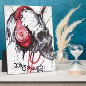 Plaque Photo Crâne avec conception casque (Côté)