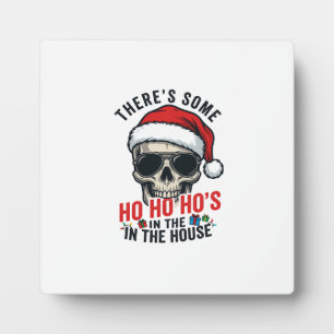 Plaque Photo Crâne de Noël Ho Ho Ho Humour Design