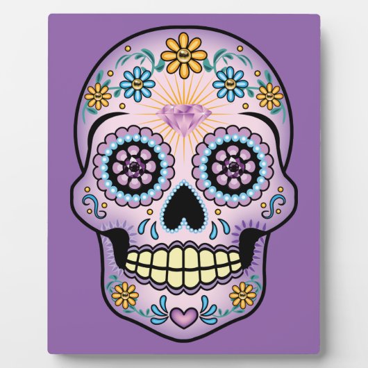 Plaque Photo Crâne de sucre pourpre (Devant)