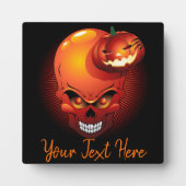 Plaque Photo Crâne d'Halloween et Citrouille (Devant)