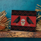 Plaque Photo Crâne gothique et ravens du gardien Halloween (Côté)
