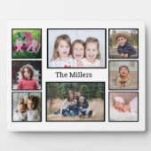 Plaque Photo Create Your Own Family Nom 8 Photo Collage White (Devant)