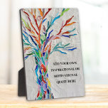 Plaque Photo Create Your Own Inspirational/Motivational Quote<br><div class="desc">This unique Plaque is decorated with a colorful mosaic Tree of Life design.
Add your chosen quote to personalize it. 
Click Customize Further to edit font,  font size and font color.
Original Mosaic © Michele Davies.</div>
