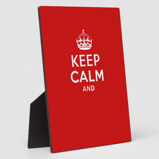 Plaque Photo Create your own 'Keep Calm and carry on' crown red (Côté)