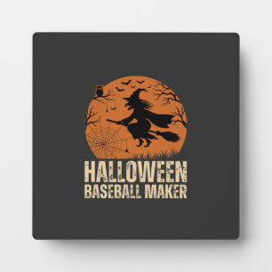 Plaque Photo Créateur de baseball Halloween Graphique de sorciè