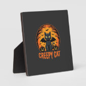 Plaque Photo Création graphique de chat effrayant Halloween cha (Recto)
