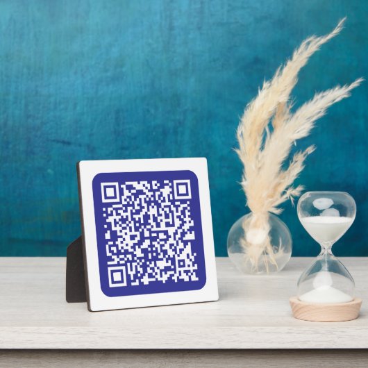 Plaque Photo Créer un code QR analysable | Bleu foncé modifiabl (Insitu)