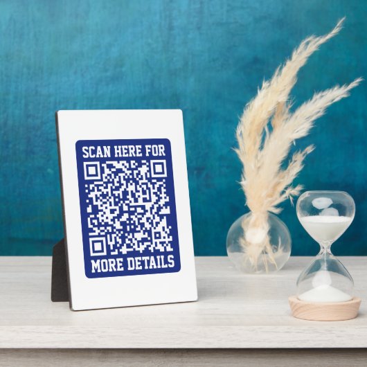 Plaque Photo Créer un code QR analysable | Bleu marine (modifia (Côté)