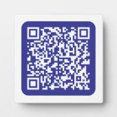 Plaque Photo Créer un code QR scannable | Bleu foncé modifiable (Devant)