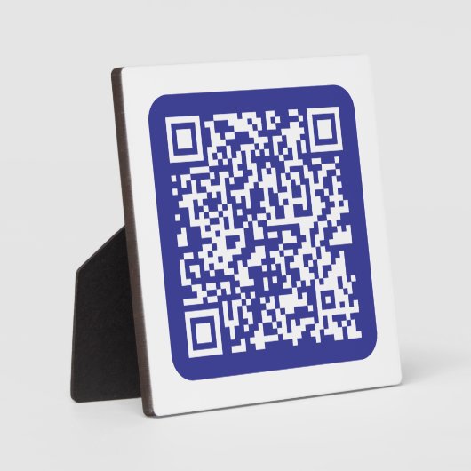 Plaque Photo Créer un code QR scannable | Bleu foncé modifiable (Recto)
