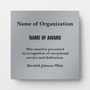 Plaque Photo Créer une bourse de service bénévole personnalisée