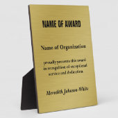 Plaque Photo Créer une récompense personnalisée pour bénévolat  (Côté)