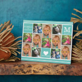 Plaque Photo Créez votre propre 12 photo Collage Monogramme Tur (Côté)