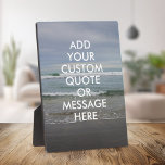 Plaque Photo Créez votre propre devis<br><div class="desc">Créez votre propre plaque de devis personnalisée. Personnalisez cet aimant avec la typographie minimaliste moderne et le paysage des vagues océaniques.</div>