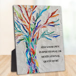Plaque Photo Créez Votre Propre Devis De Motivation Inspiration<br><div class="desc">Cette Plaque unique est décorée avec une mosaïque colorée Arbre de vie. Ajoutez le devis que vous avez choisi pour le personnaliser. Cliquez sur Personnaliser pour modifier la police,  la taille de police et la couleur de police. Mosaïque originale © Michele Davies.</div>