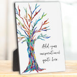 Plaque Photo Créez Votre Propre Devis De Motivation Inspiration<br><div class="desc">Cette plaque unique est décorée avec une mosaïque colorée Arbre de la vie. Ajoutez le devis ou le message que vous avez choisi pour le personnaliser. Cliquez sur Personnaliser pour modifier la police,  la taille de police et la couleur de police. Mosaïque originale © Michele Davies.</div>