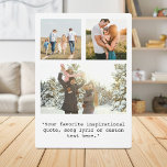 Plaque Photo Créez votre propre photo et devis 3 personnalisés<br><div class="desc">Créez votre propre photo personnalisée et une plaque de devis. Comprend trois de vos photos et texte personnalisé en typographie minimaliste de machine à écrire.</div>