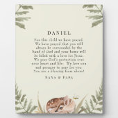 Plaque Photo Crème Bois Prière animale pour enfant (Devant)