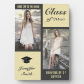 Plaque Photo Crème grise Moderne Photo Graduation (Devant)