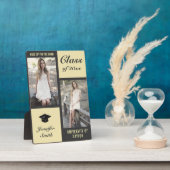 Plaque Photo Crème grise Moderne Photo Graduation (Côté)