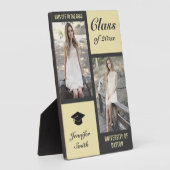 Plaque Photo Crème grise Moderne Photo Graduation (Côté)