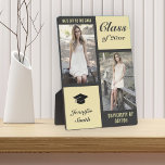 Plaque Photo Crème grise Moderne Photo Graduation<br><div class="desc">Célébrez la remise des diplômes avec cette plaque moderne. Modifiez facilement le texte,  les photos et la couleur arrière - plan selon vos préférences.</div>