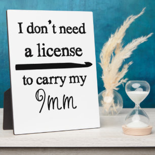 Plaque Photo Crochet crochet licence Couleur personnalisée Lumi