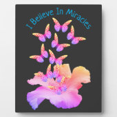 Plaque Photo Croire En Miracles Hibiscus Flower Butterflies (Devant)