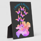 Plaque Photo Croire En Miracles Hibiscus Flower Butterflies (Côté)