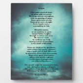 Plaque Photo "Croissance" un poème perspicace sur la croissance (Devant)