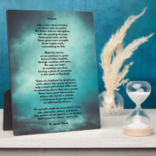 Plaque Photo "Croissance" un poème perspicace sur la croissance