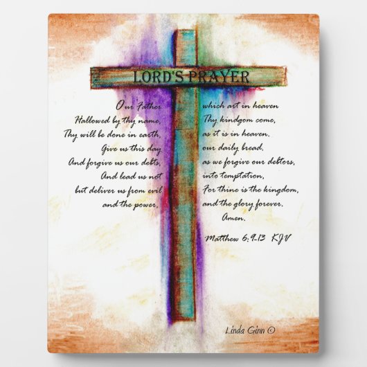 Plaque Photo Croix de prière du Seigneur (Devant)