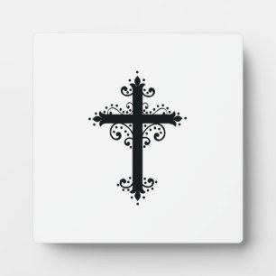 Plaque Photo Croix de religion avec un ornement