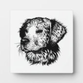 Plaque Photo Croquis en tête de canine (Devant)