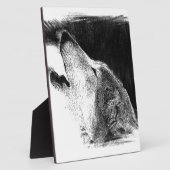 Plaque Photo Croquis noir et blanc Loup gris (Côté)