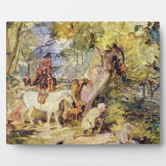 Plaque Photo Croquis pour 'Foresters Stalking Deer' (huile sur  (Devant)