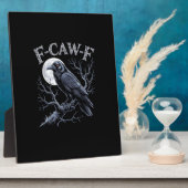 Plaque Photo Crow F-Caw-F Funny Bird Moon Gothic Adult Humor Re (Côté)