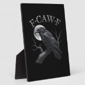 Plaque Photo Crow F-Caw-F Funny Bird Moon Retro Classic (Côté)