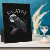 Plaque Photo Crow F-Caw-F Funny Bird Moon Retro Classic (Côté)